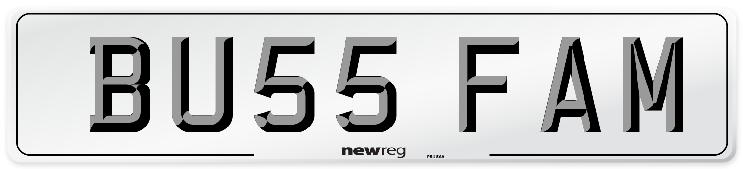 BU55 FAM Number Plate from New Reg